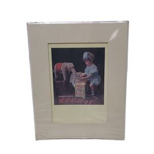 Vintage Kellogg Toasted Corn Flakes Girl Feeding Elephant Portal 1986 Rare Card